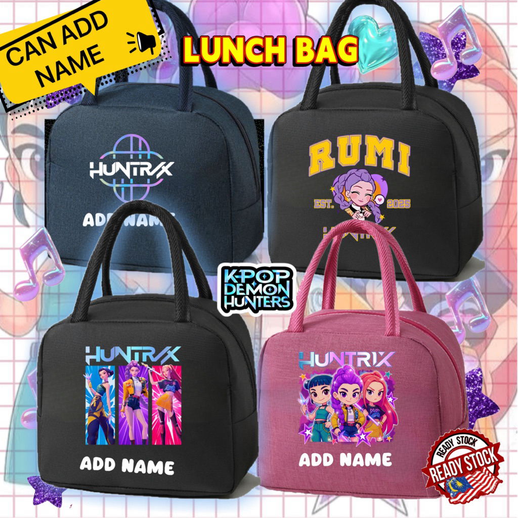 Kpop Huntrix school lunch bag custom made can add name birthday gift graduation gift Christmas gift