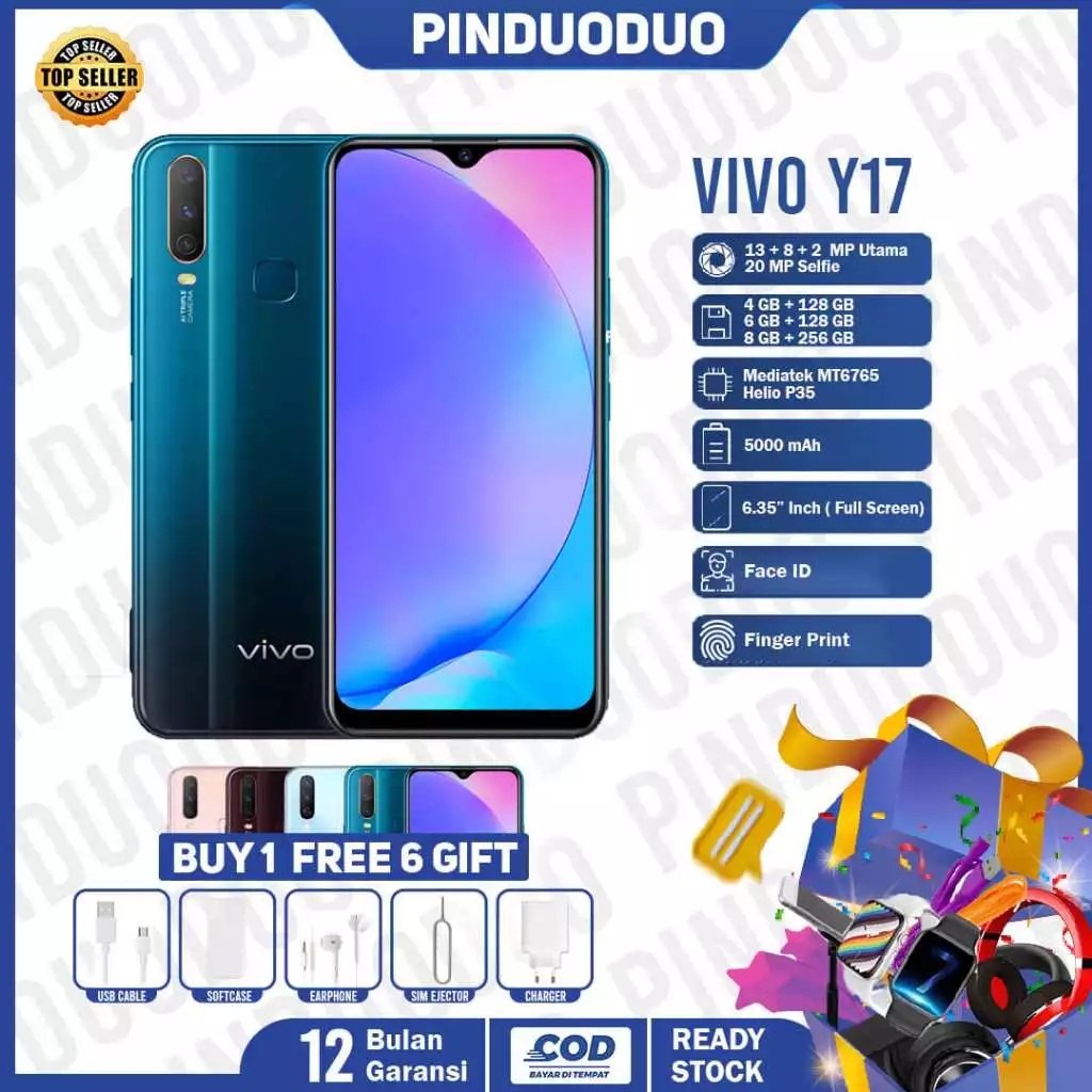 HP VIVO Y17 Memory 8/256GB 4G LET 6.35 inch Dual SIM 20MP+13MP Malaysia Stock