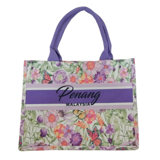 Penang Canvas medium size hand Bags with zipper