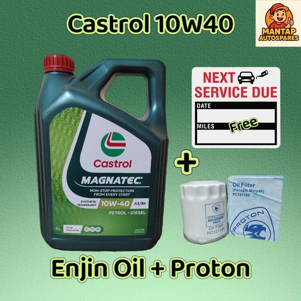 Castrol Magnatec 10W40 Engine Oil (4 Liter) Semi Synthetic For Proton , Perodua , Honda , Toyota