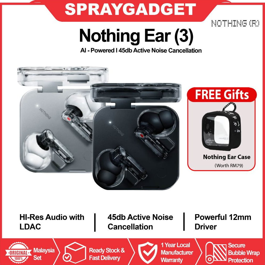 [NEW] Nothing Ear (3) | Super Mic | AI Essential Space & ChatGPT | Adaptive ANC | Spatial sound