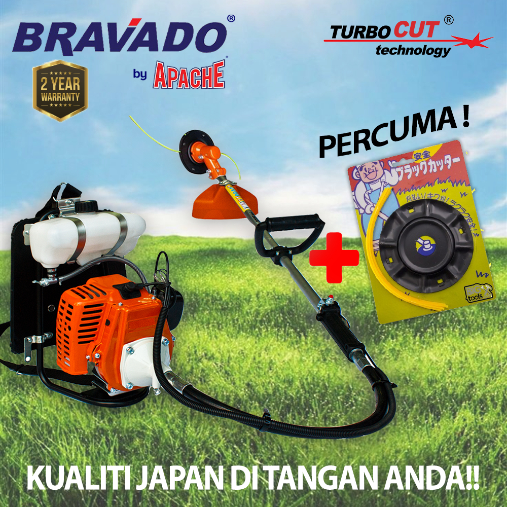 BRAVADO/APACHE SuperCUT® BG328 | 32.8cc Super Heavy Duty Garden Trimmer | Brush Cutter | Grass Mesin Potong Rumput |