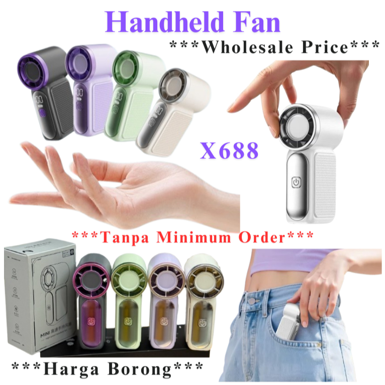 MY stock?? Portable Hand Fan X688 Mini Turbo Fan Mini Handheld Fan Kipas Mini Sejuk Turbo Kuat Angin