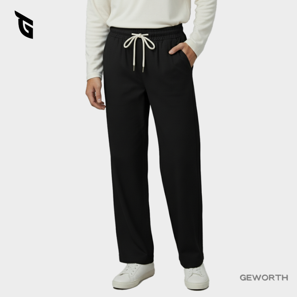 GEWORTH Men Loose Trousers Chino Smart Casual Relaxed Straight Long Pant Seluar Panjang