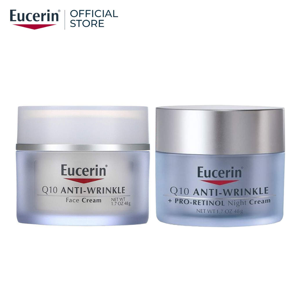 Eucerin Q10 Anti-Wrinkle Face Cream and Anti-Wrinkle | PRO-RETINOL Night Cream 48g