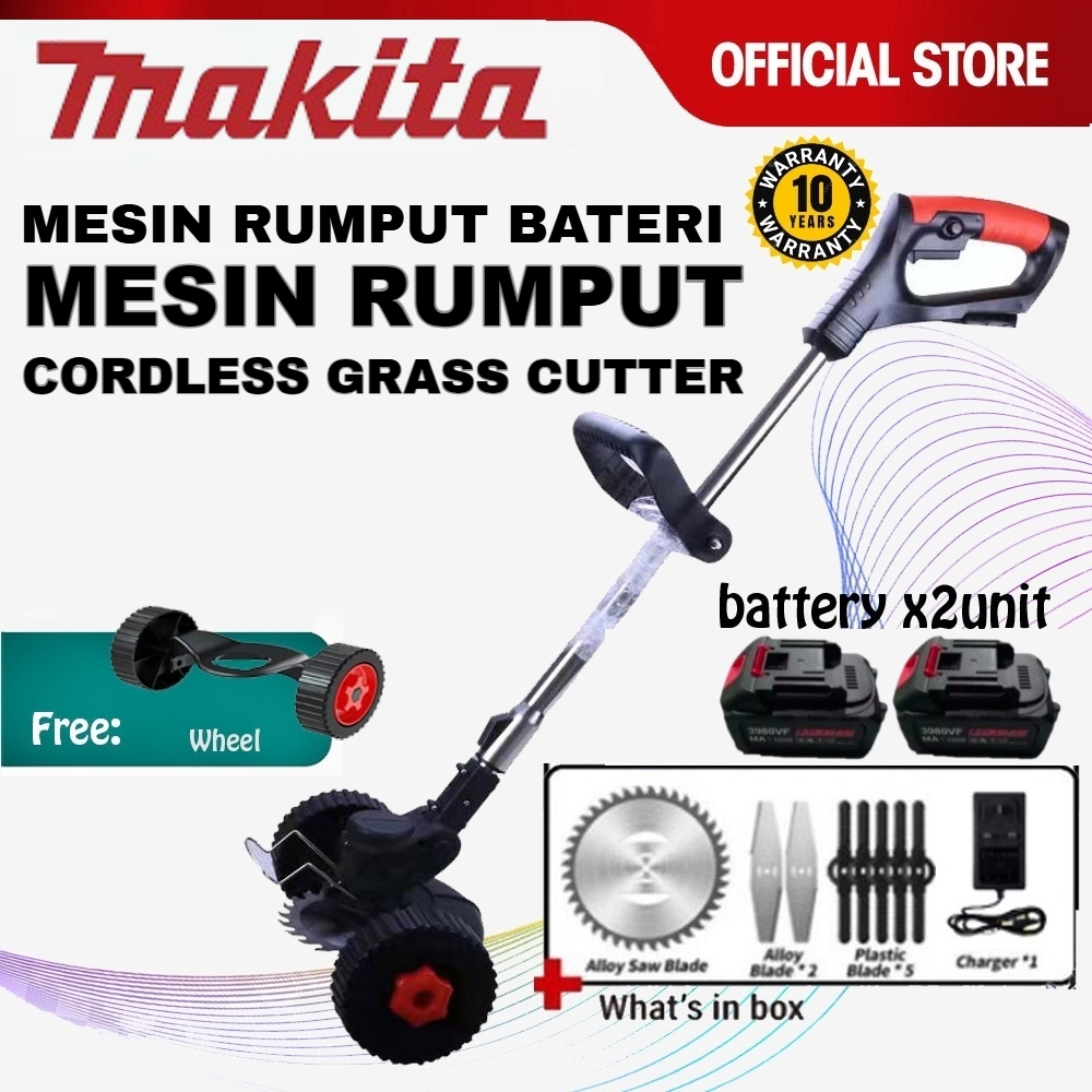 MAKITA Grass Cutter Mesin Rumput Bateri Portable Cordless Grass Cutter Grass Trimmer Heavy Duty Mesin Potong Rumput 割草机