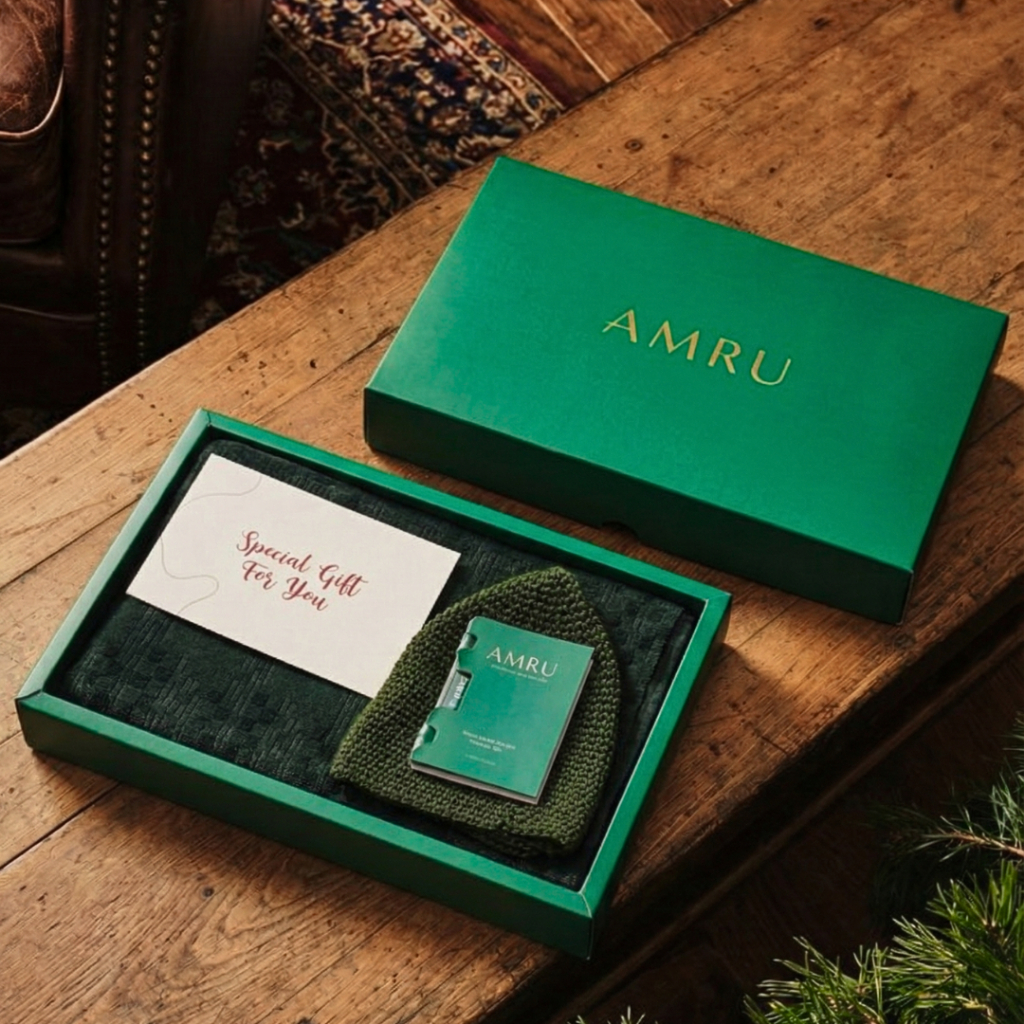 AMRU Basic Gift Set (Pelikat + Kopiah) Hadiah Istimewa Ayah Suami Exclusive Set Solat Birthday Wedding Anniversary