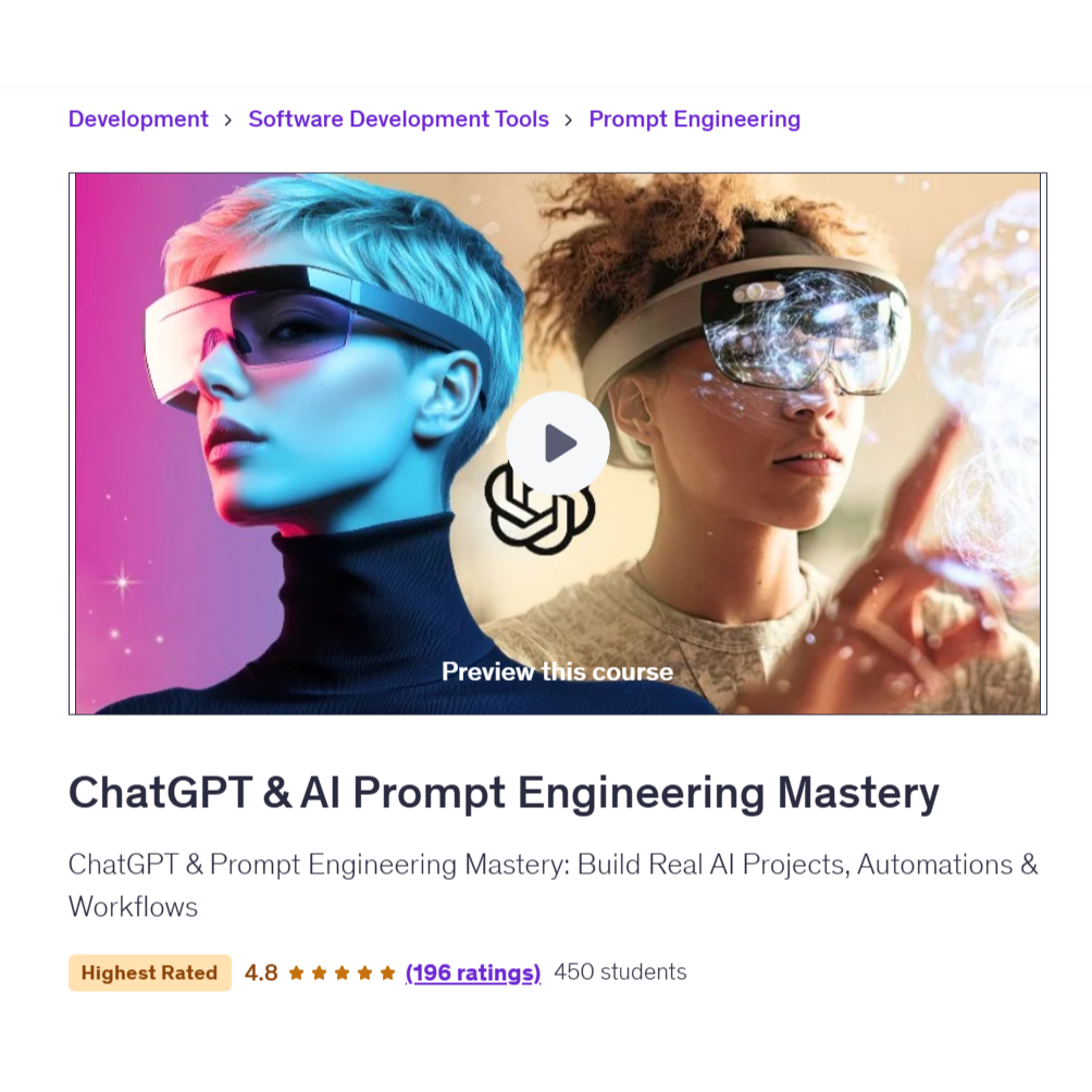 Ai Prompt Video Course-ChatGPT & AI Prompt Engineering Mastery | Learn AI Prompt Video Lessons