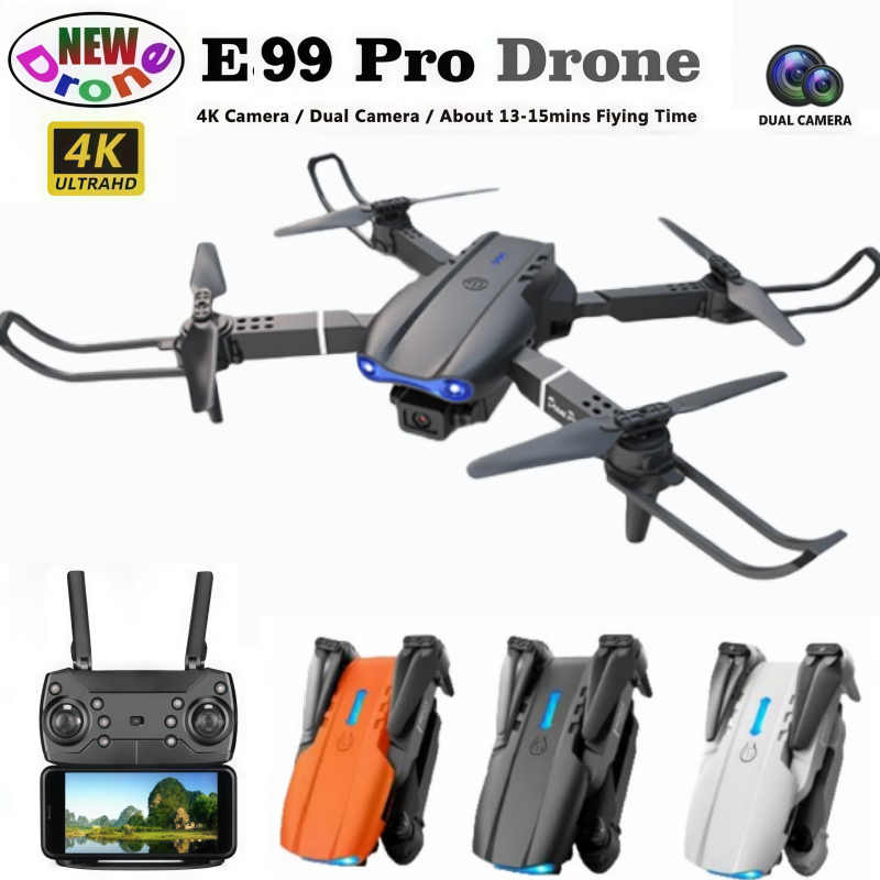 Drone E88 / E99 PRO 4K Dual Camera - UAV FPV Wide Angle Remote Control Hadiah Istimewa Pos Laju 无人机