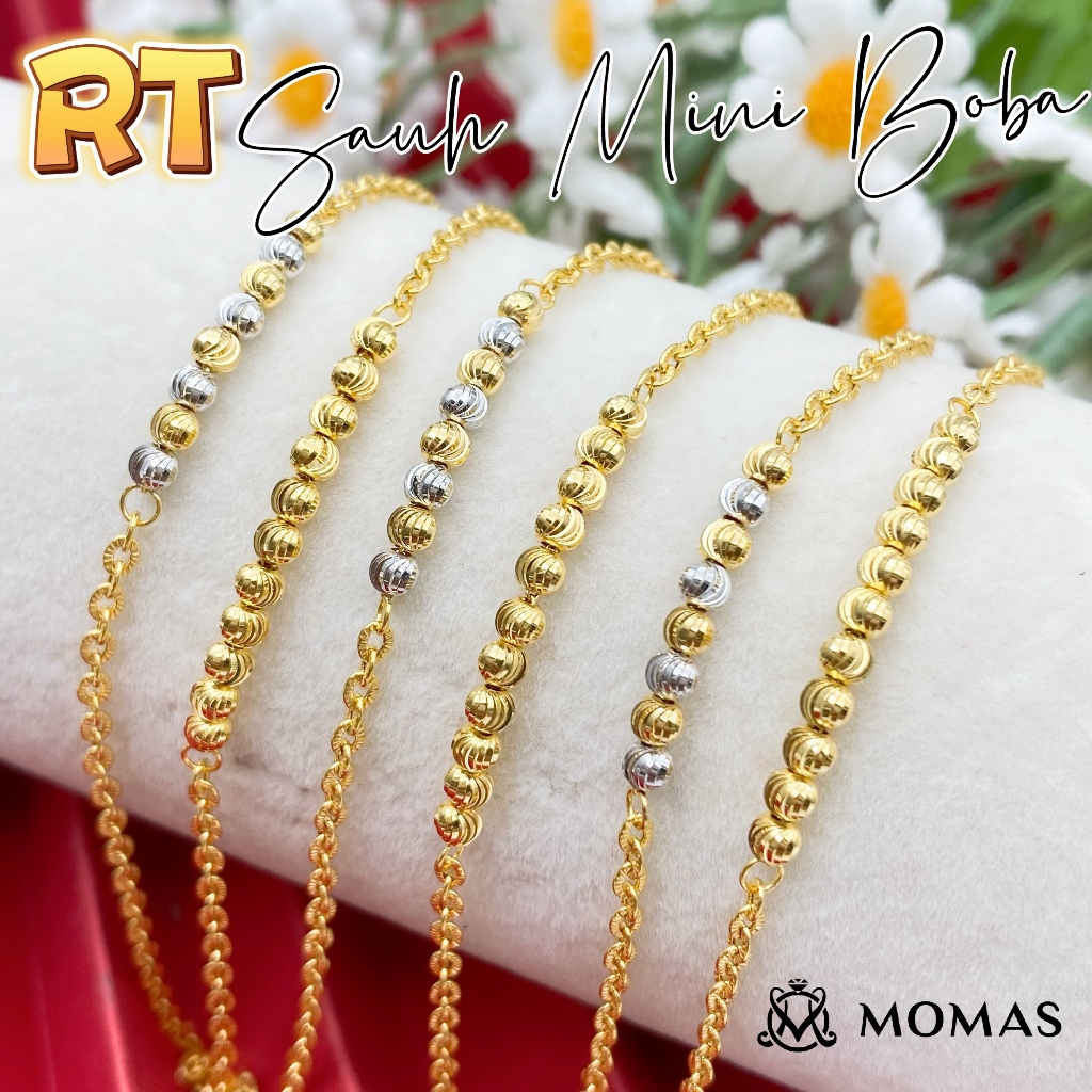 MOMAS RT SAUH MINI BOBA 916 Rantai Tangan Emas 916 Gelang tangan emas 916 emas 916 original rantai tangan