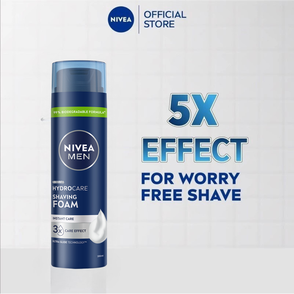 NIVEA MEN Protect & Care Moisturising Shaving Foam 200ml | Smooth Shave Protection | Shave Cream