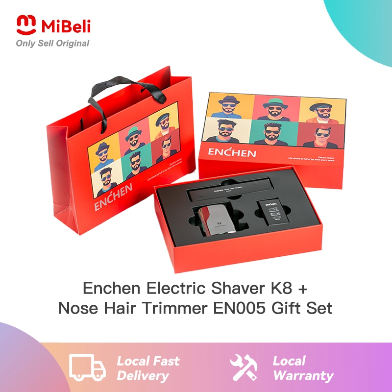 Enchen Mini 6 Mesin Cukur Janggut Pencukur Elektrik Electric Shaver ENO05 Nose Hair Trimmer Sets with Gift Box
