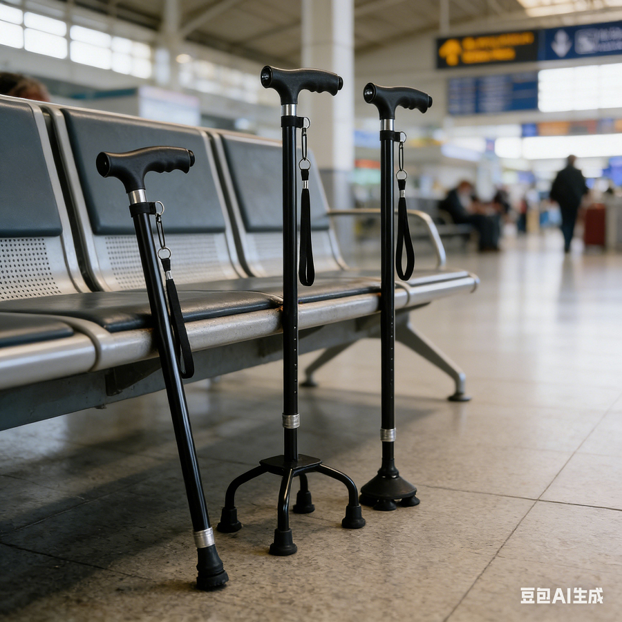 Elderly anti slip four legged walking cane、Foldable walking stick for elderly、tongkat kaki 4、拐杖椅子、tongkat orang tua