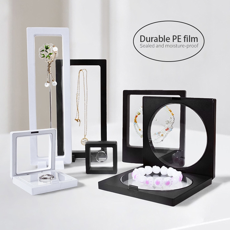 3D Jewellery Box Suspension Dustproof Transparent Display Box Storage Box Ring Earring Bracelet Gift Box Kotak Cincin