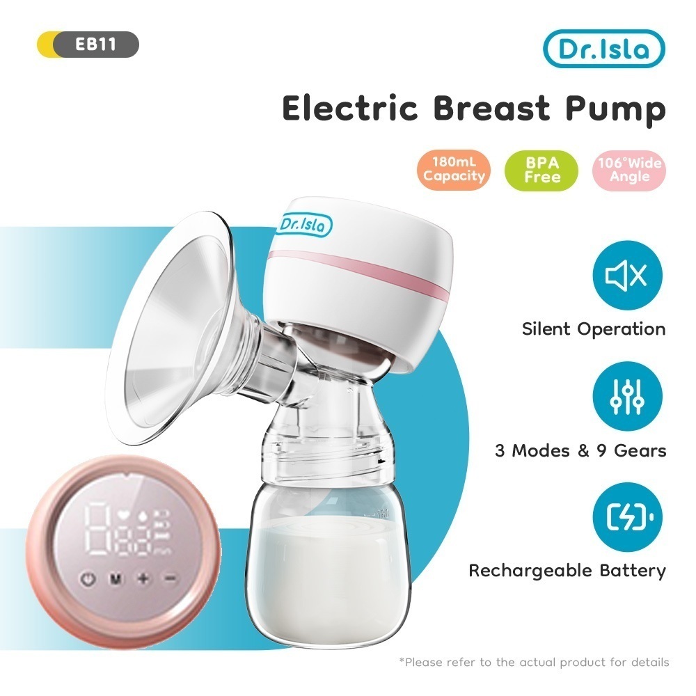 Dr.Isla Electric Breast Pump Handfree Portable Breast Pump Massager Painless Electric Pump Wireless Pam Susu