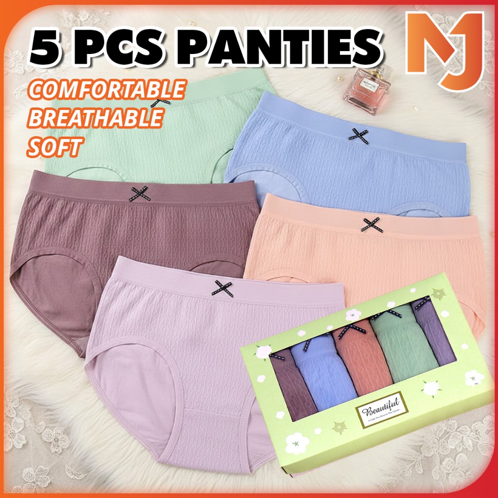 McJoden - MIHO 5 PCS Women Panties Underwear Paper Box Panties Set Spandex Cotton Ladies Panties Seluar Dalam Wanita