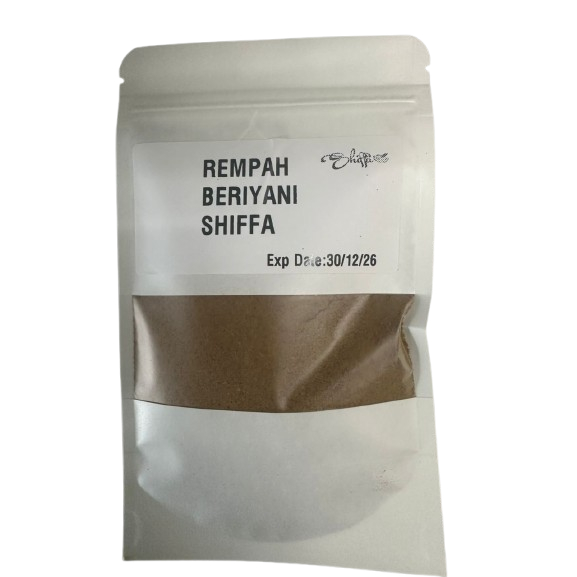 SHIFFA Rempah Beriyani Asli 80 GM - Rempah Penang Asli untuk Biryani & Curry Tanpa Additif Buatan