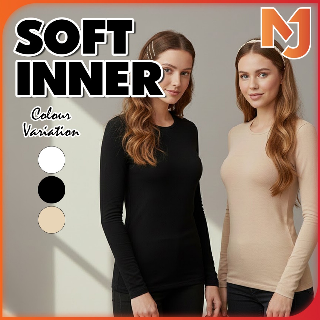 McJoden - SHIGA Women Long Sleeve T-Shirt Top Inner Wear Baju Perempuan Lengan Panjang