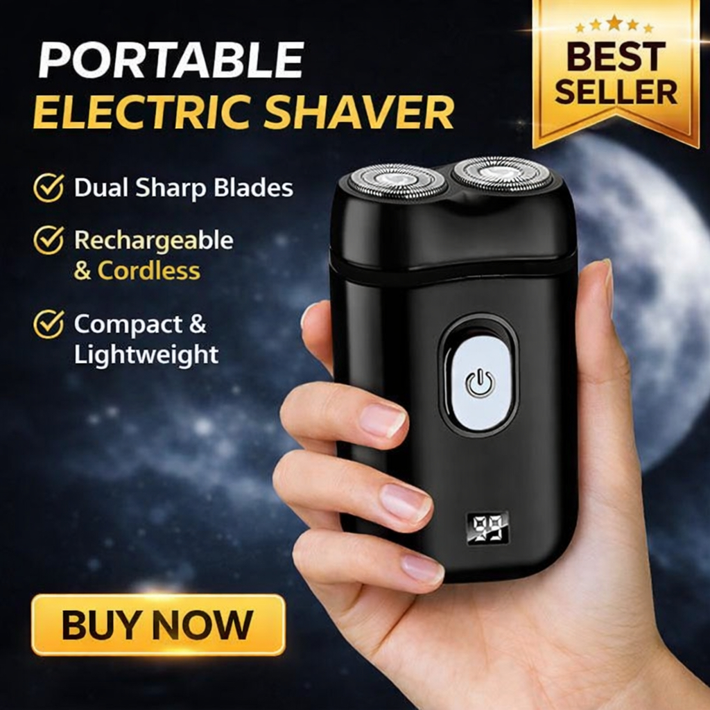 New Mini Smart LED Shaver for Men | Waterproof Dual Floating Blade | Mesin Cukur Elektrik Mudah Alih & Kalis Air