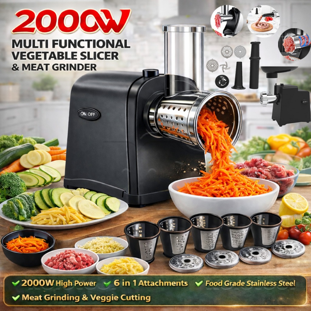 2000W Electric Vegetable Cutter Sausage Meat Grinder Fruit Slicer Vegetable Shredder Mesin Pemotong Sayur Kentang Bawang