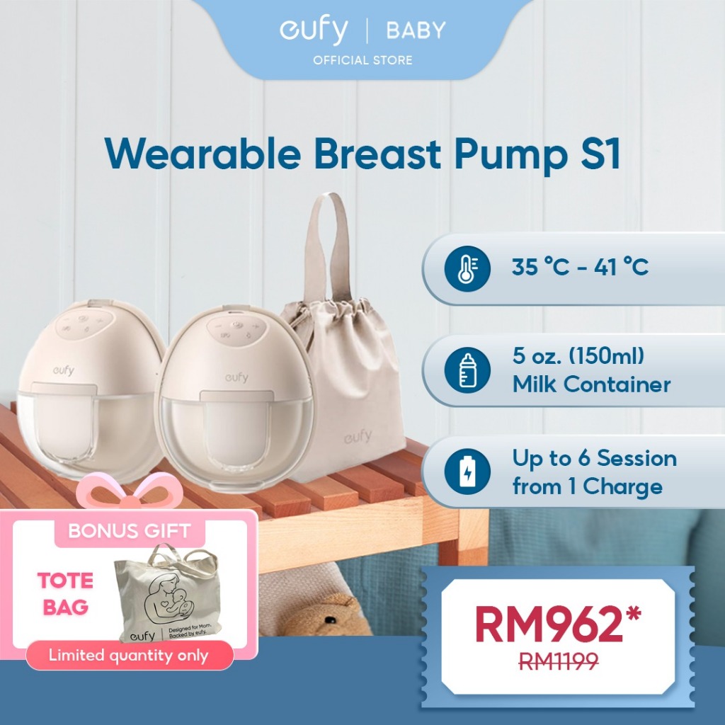 eufy S1 Wearable Breast Pump | HeatFlow™ Technology | Hospital-Grade Suction | Ultra-Quiet | Smart App Control