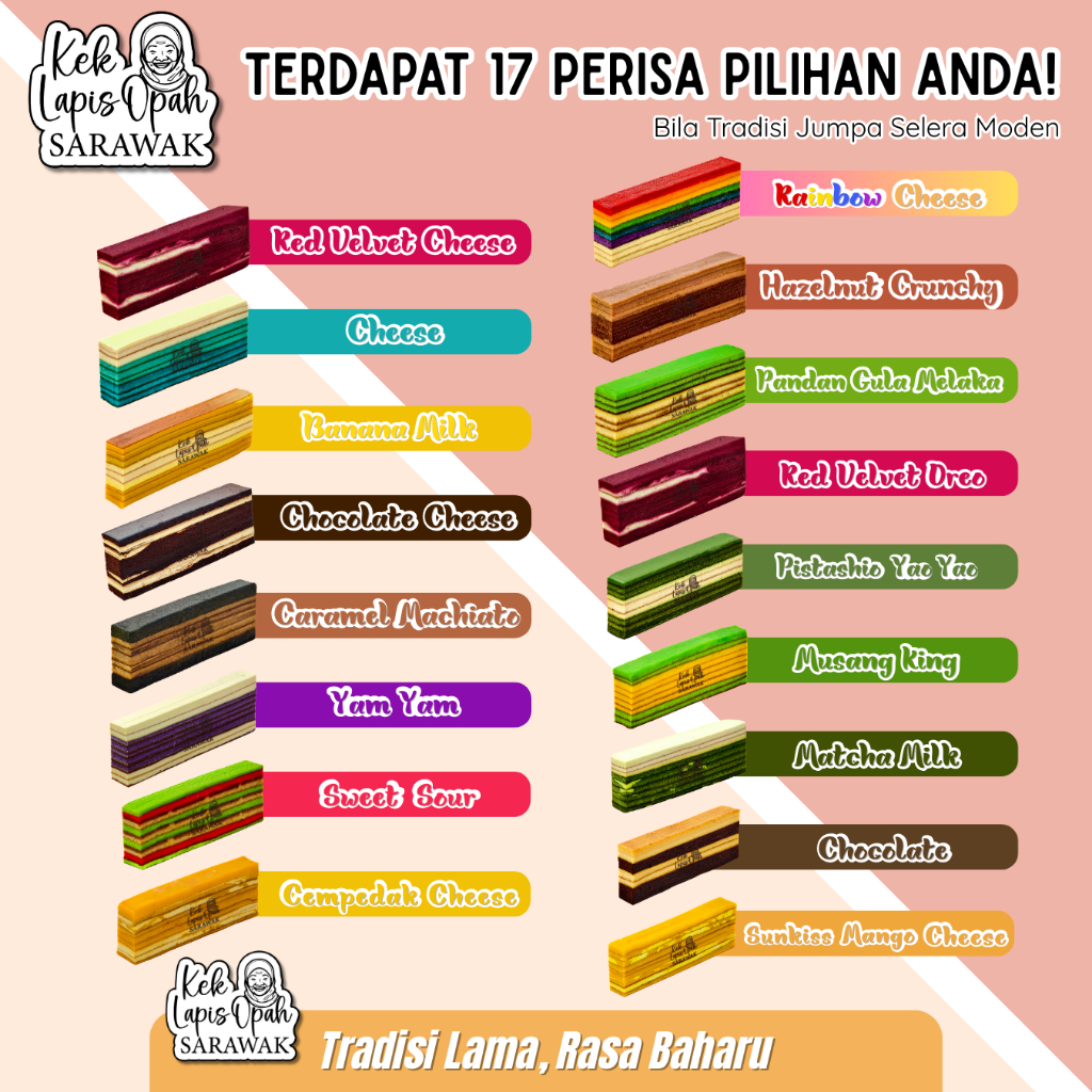 KLOS - Kek Lapis Opah Sarawak Layer Cake Dessert Food Makanan
