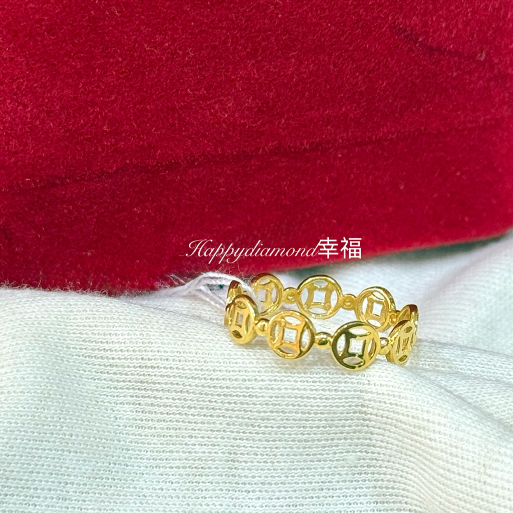 916黄金铜钱戒指/916 gold ring/ 916 cincin emas