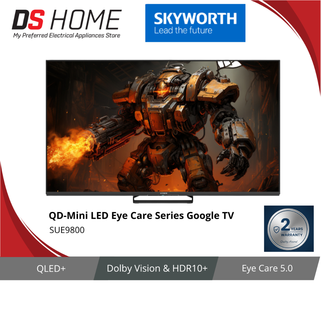 Skyworth QD-Mini LED Eye Care Series Google TV SUE9800 | 55SUE9800 | 65SUE9800 | 75SUE9800