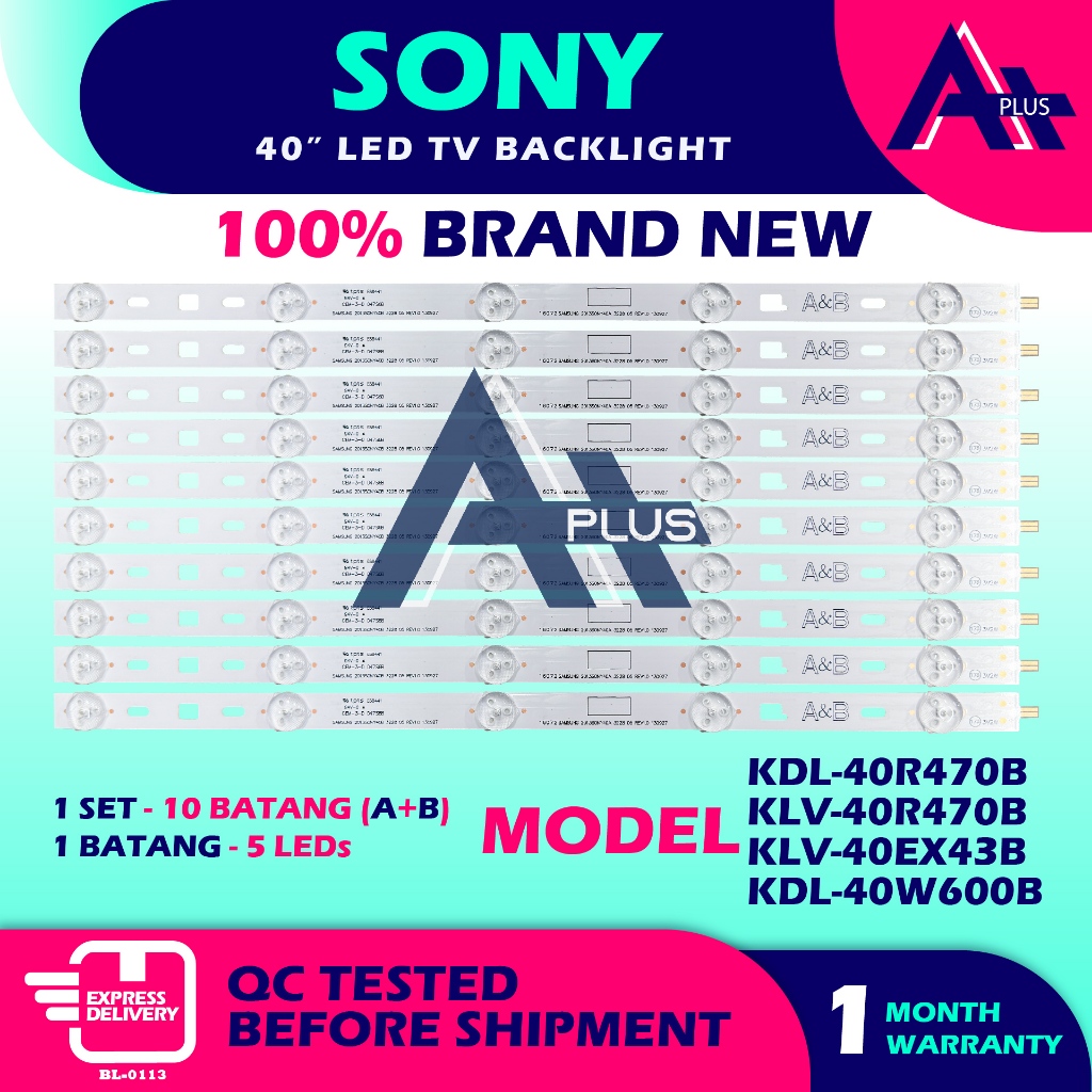 KDL-40R470B / KLV-40R470B / KLV-40EX43B / KDL-40W600B SONY 40" LED TV Backlight 40 INCH Lampu TV sony