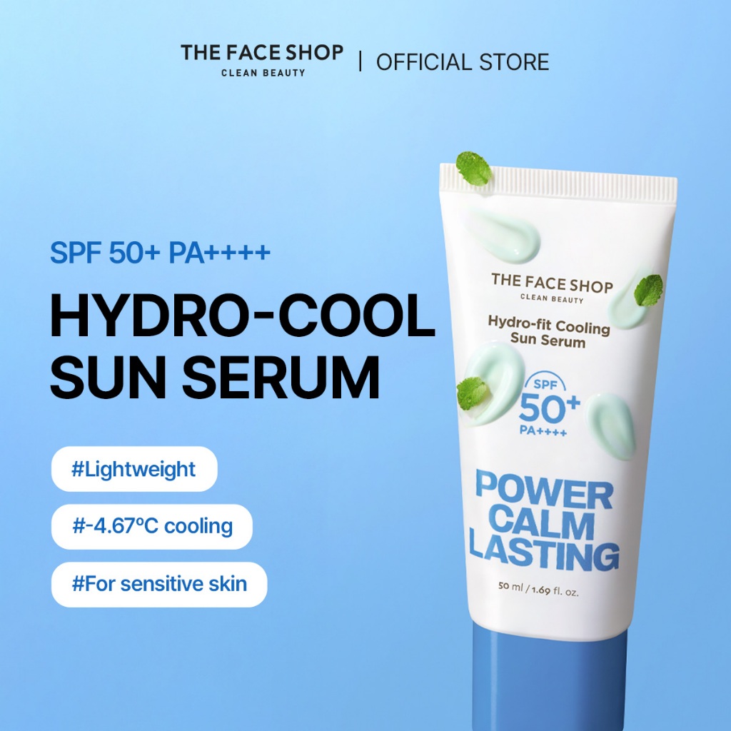 THE FACE SHOP Power Calm Lasting Hydro-fit Cooling Sun Serum 50ml