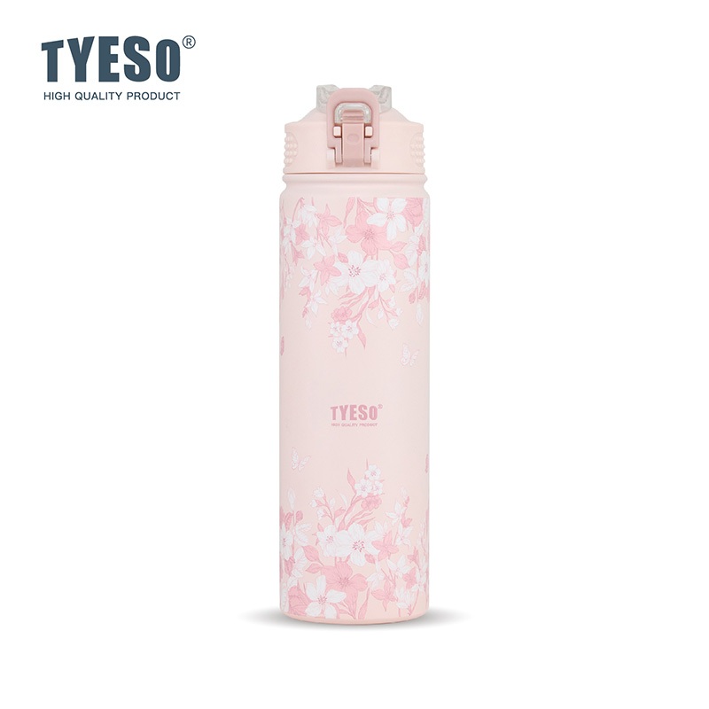 TYESO Floral In-Bloom Wander Tumbler Stainless Steel Temperature Retention (750ml) TS-8771C