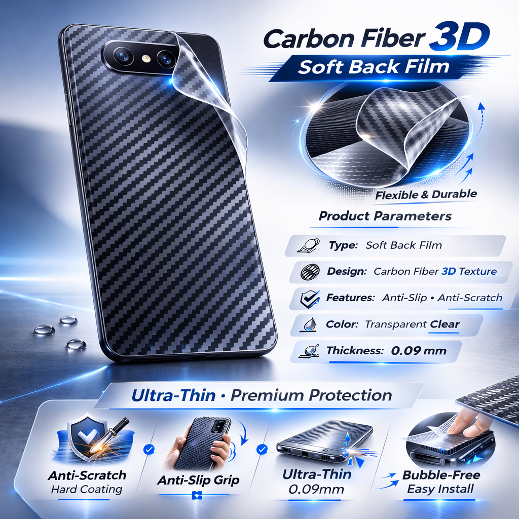 Carbon Fiber Back Sticker for Poco M3 M4 pro M5 F4 X3 pro X3 GT X4 GT