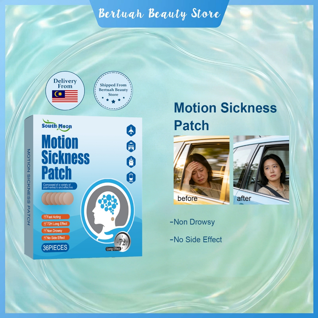Motion Sickness Patch 36pcs Travel Motion Sickness Stickers 72-hour Long Lasting Anti Nausea Travel Dizziness Relief