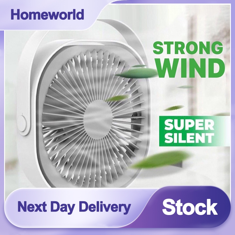 USB Strong Wind 6-Inch Desktop Min Fan Portable Home Office Free Rotation USB Rechargeable Desktop Silent Car Kipas