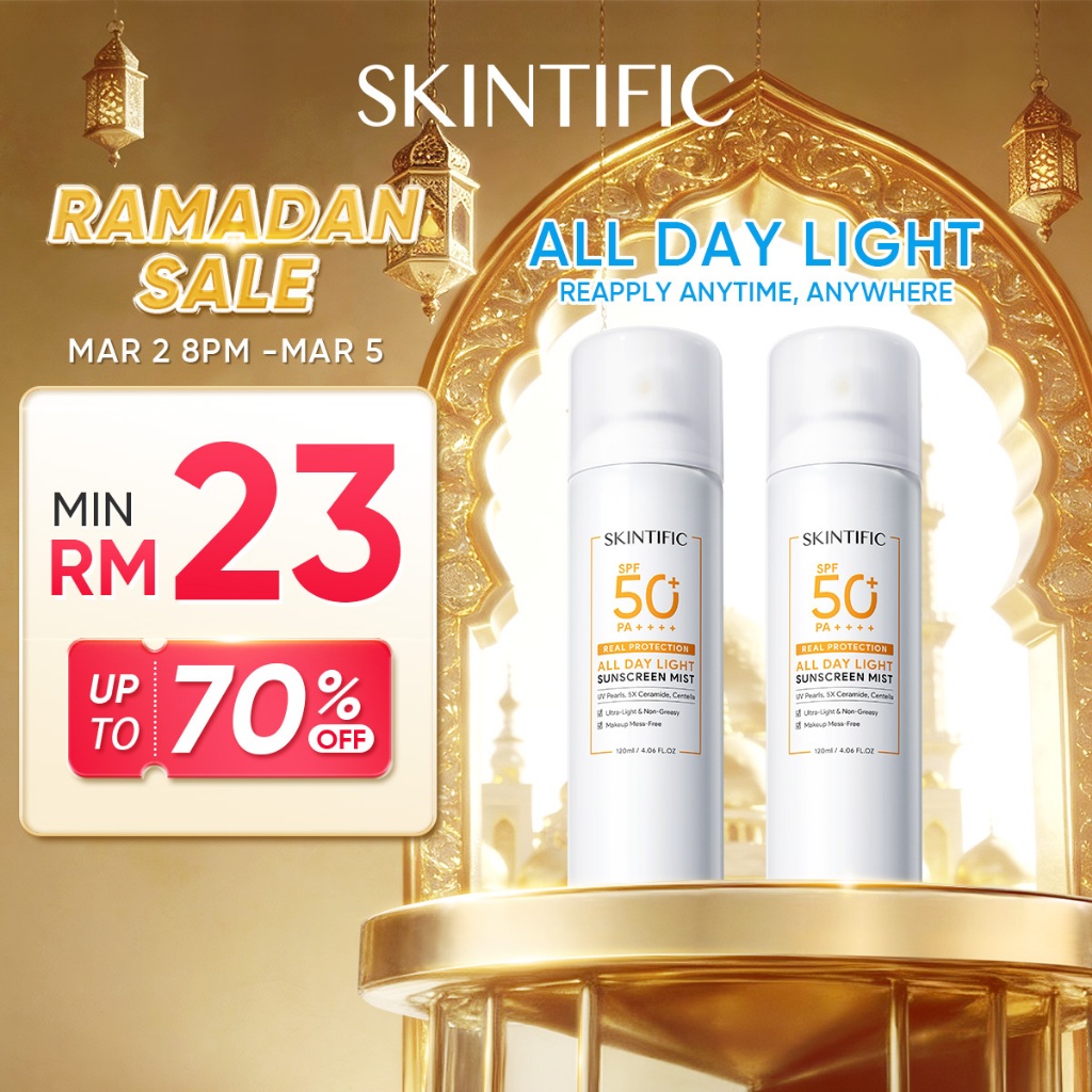 SKINTIFIC All Day Light Sunscreen Mist SPF50 PA++++ Sunscreen Spray Anti UV Face Body Spray Anti UV