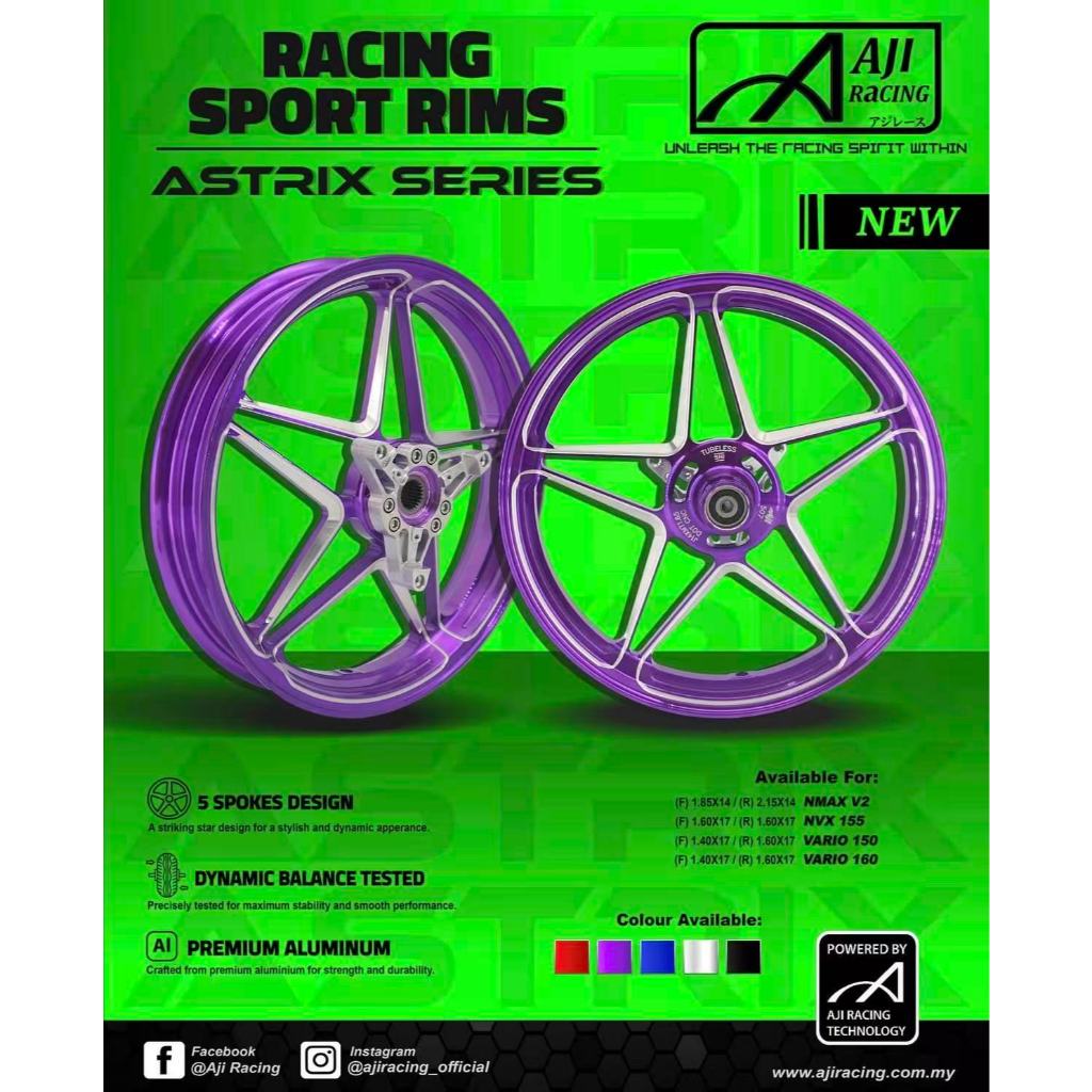 Aji Racing Sport Rim (ASTRIX SERIES) Vario160 Sport Rim CNC Star Design (17 Inchi)