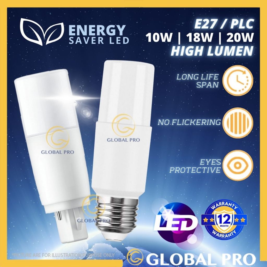 (SIRIM)𝐆𝐋𝐎𝐁𝐀𝐋 𝐏𝐑𝐎 LED Stick Bulb LED light bulb Lampu LED Bulb E27 PLC Ceiling Light lampu Mentol LED downlight bulb 燈泡