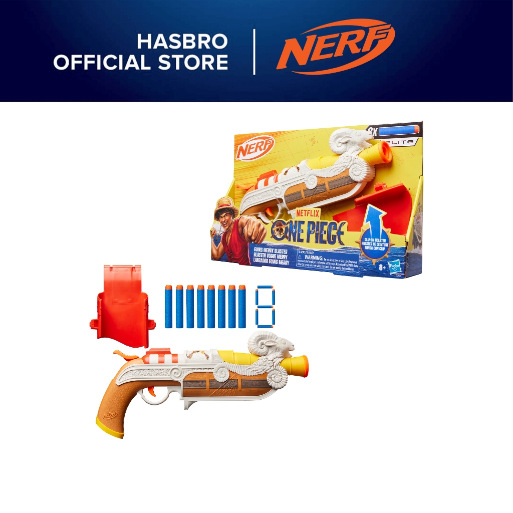 Nerf Netflix One Piece Going Merry Blaster, Holster, 8 Nerf Elite Darts