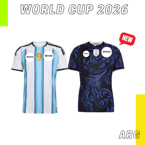 (NEW) Argentina_Home Away Messi Kit World Cup 2026 Football Jersey Kit Jersey Murah Kualiti Bola Sepak Fan Player Issue