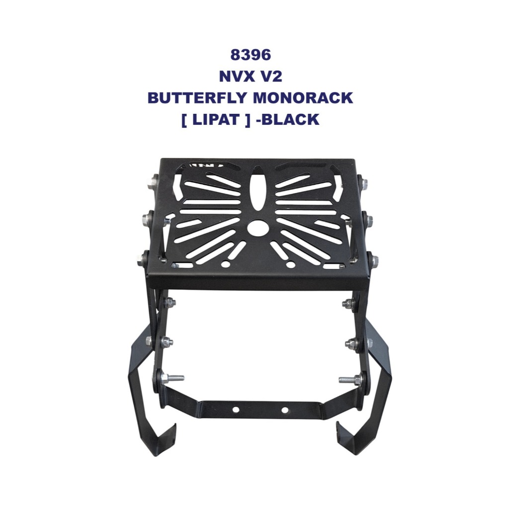 Monorack Lipat Yamaha NVX V2 Aerox 155 Top Box Carrier Butterfly Iron Casting Heavy Duty Top Rack