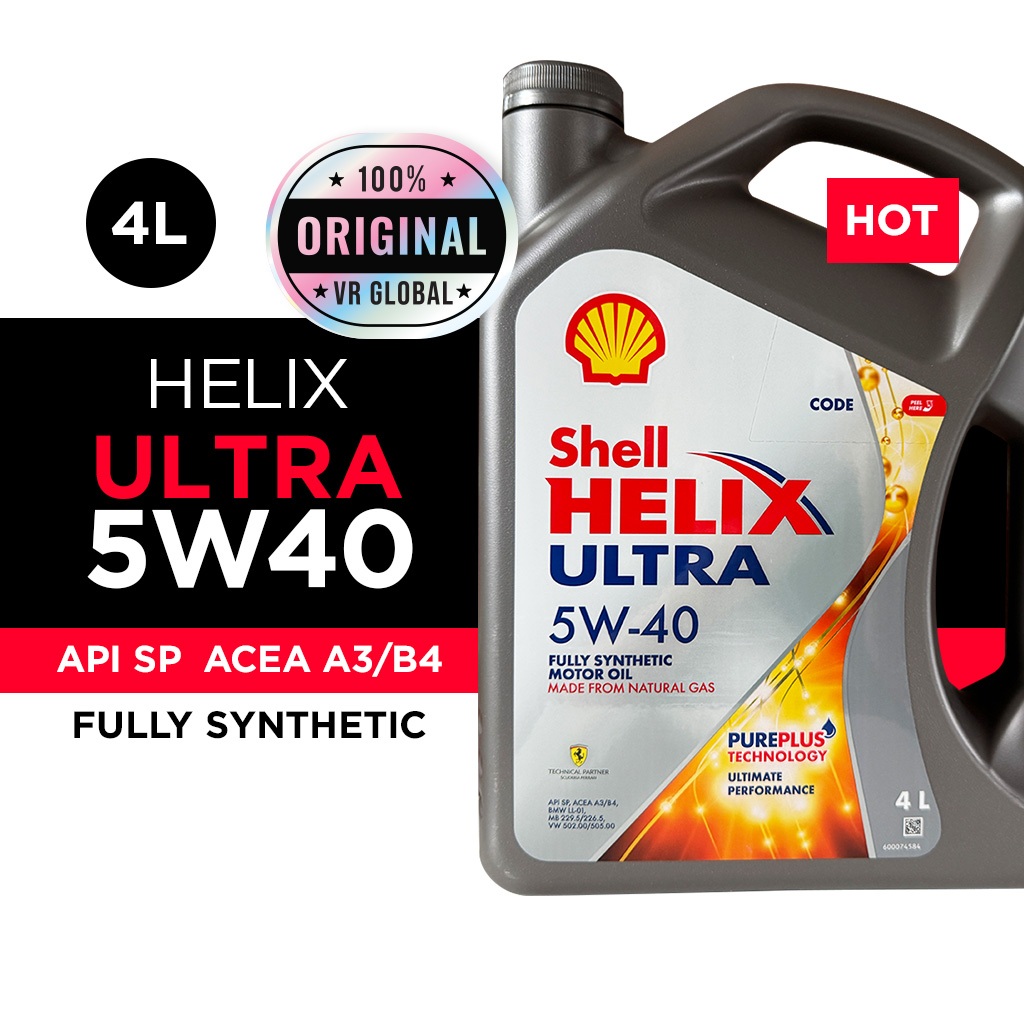 Shell HELIX ULTRA 5W40 (API SP/ACEA A3/B4) - Hong Kong Fully Synthetic Engine Oil Minyak Enjin Kereta (4L)
