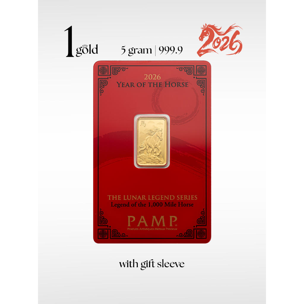 [5 gram] 2026 Horse Year Limited Edition 马年限量版 PAMP Gold Minted Bar&hellip;