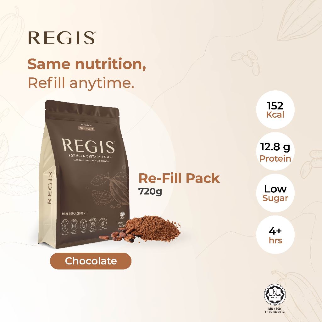 REGIS Nutritional Meal Replacement Shake | Low Sugar | Low Calorie | Halal | High Protein | Diet Meal