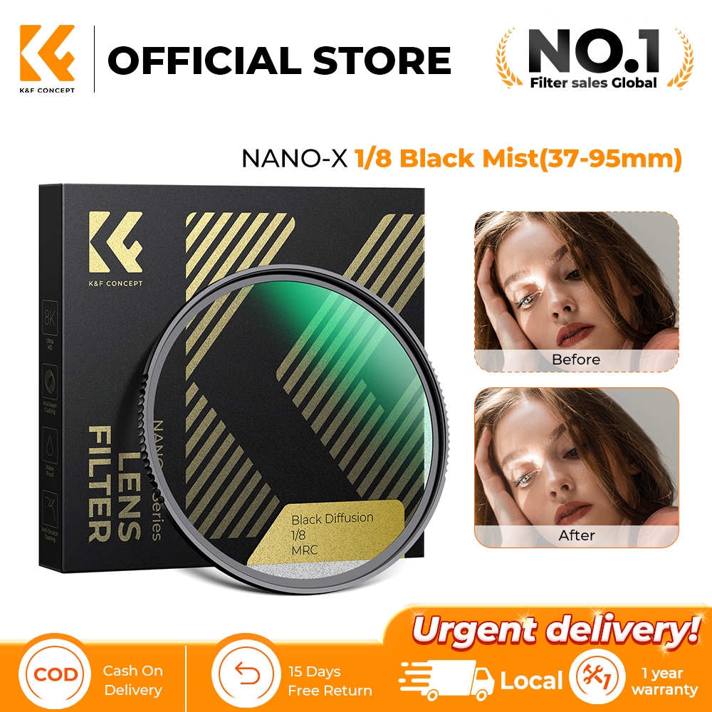 K&F CONCEPT NANO-X Camera Filter Black Mist 1/8 Lens Filter Softening Beauty Filter Cinematic Effect