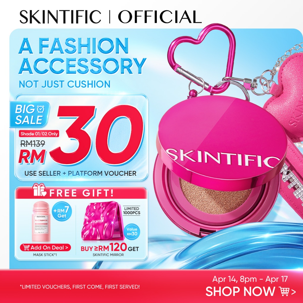 SKINTIFIC Cover Glow Perfect Pink Cushion Foundation | Full Coverage | Lightweight | Waterproof