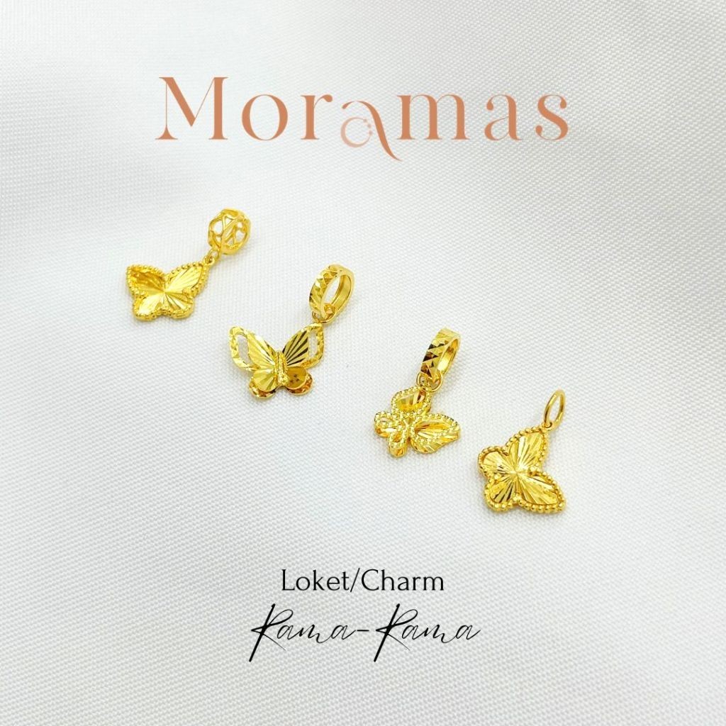 Moramas BUTTERFLY Pendant & Charm 916 Gold/ Loket & Charm RAMA-RAMA Emas 916/ 蝴蝶吊坠916金