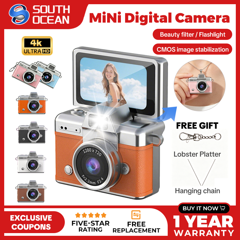Mini Retro Camera CCD Digital Cameras Miniature Thumb Video Recorder 1.4 Inch Selfie Screen Camera Gifts for Children