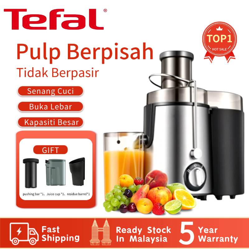 Tefal 800W Juicer Blender | Mesin Jus Centrifugal Buah Sayur Ais Smoothie Multifungsi