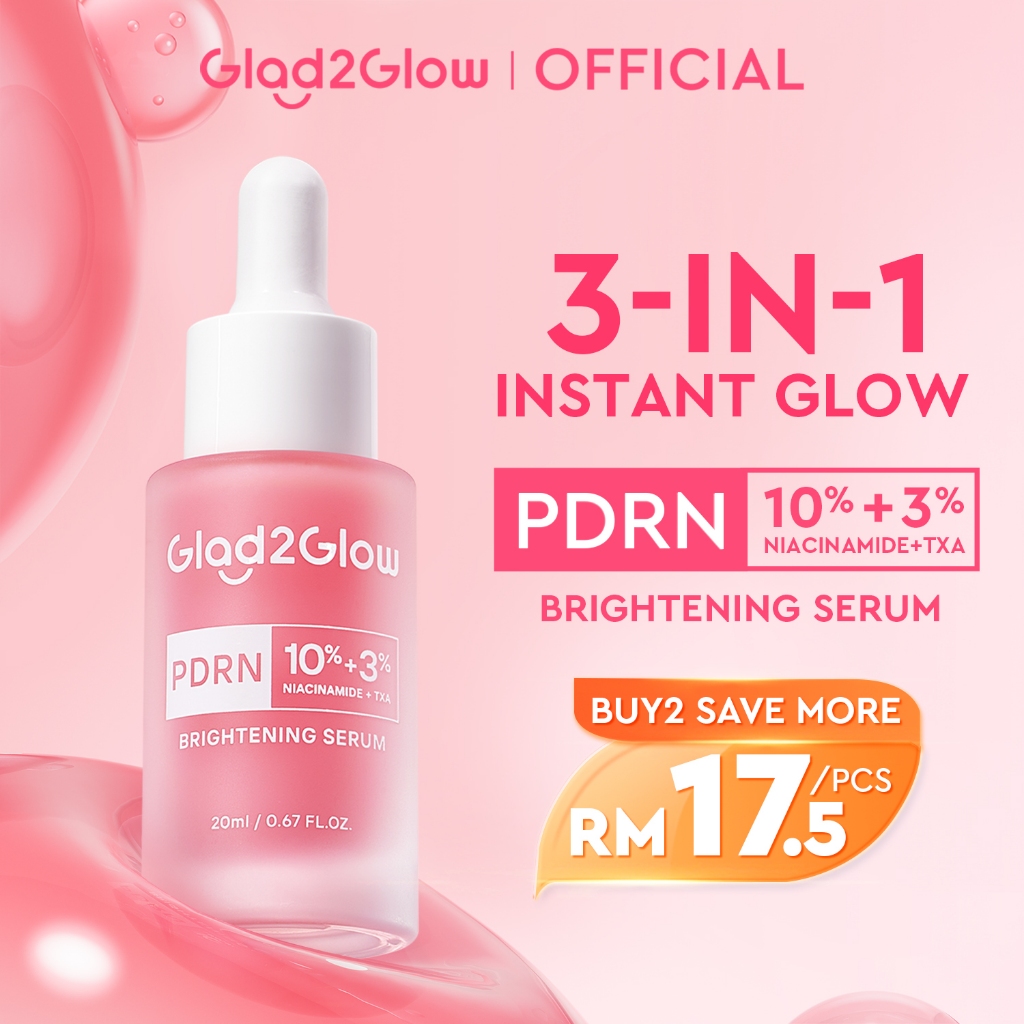 [LIVE EXTRA]Glad2Glow PDRN 10% NIACINAMIDE 3% TXA BRIGHTENING SERUM 3in1 Glow Brighten Fades Dark Spots Plumps