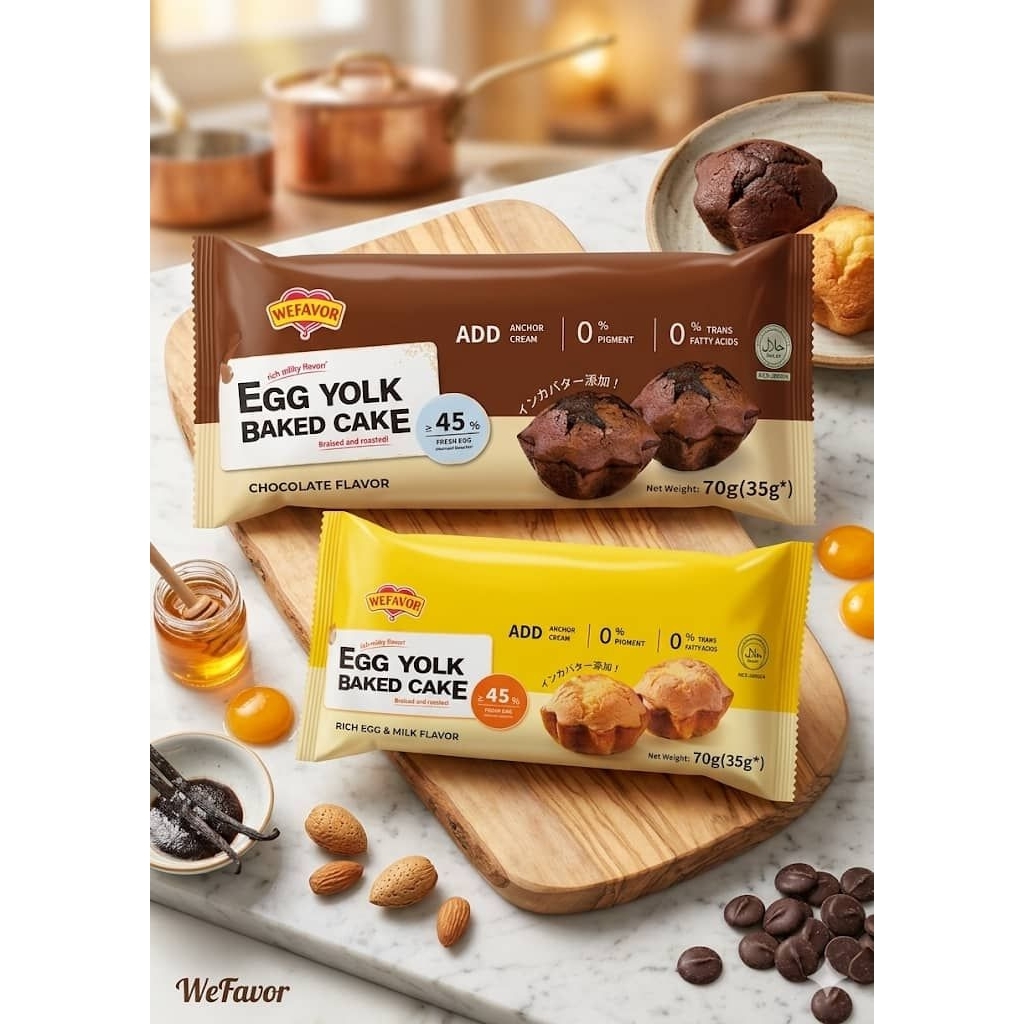70g Wefavor Egg Yolk Muffin Baked Chocolate Cake *halal*